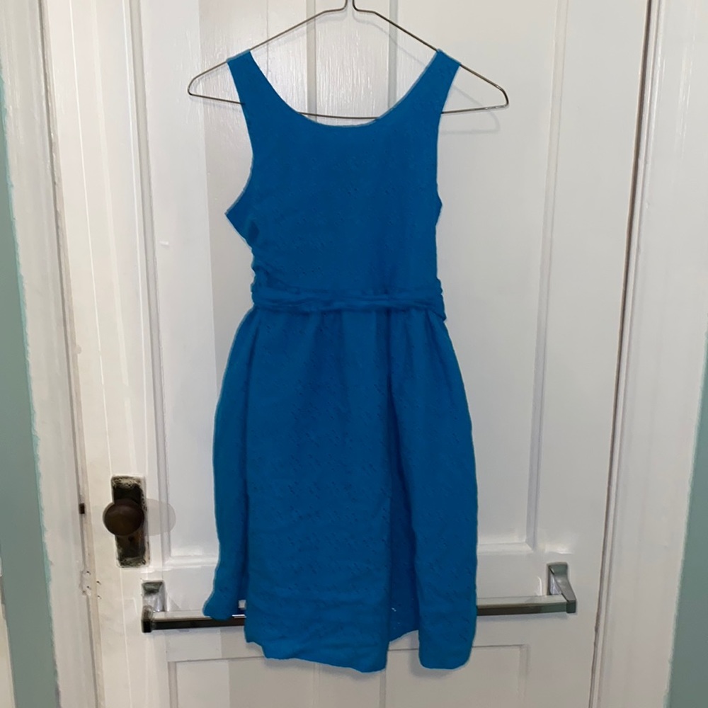 blue floral kids dress